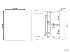 Szafka łazienkowa wisząca z lustrem PRIMAVERA 40 cm 60 cm Biały