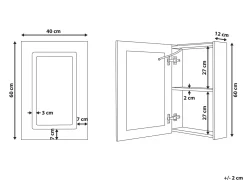 Outlet Szafka łazienkowa wisząca z lustrem LED CONDOR 40 cm 60 cm Biały Lustrzane Szafki|Wszystko Do Przechowywania W Łazience