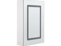 Outlet Szafka łazienkowa wisząca z lustrem LED CONDOR 40 cm 60 cm Biały Lustrzane Szafki|Wszystko Do Przechowywania W Łazience