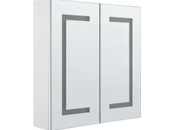 Discount Szafka łazienkowa wisząca z lustrem LED MAZARREDO 60 cm 60 cm Biały Lustrzane Szafki|Wszystko Do Przechowywania W Łazience