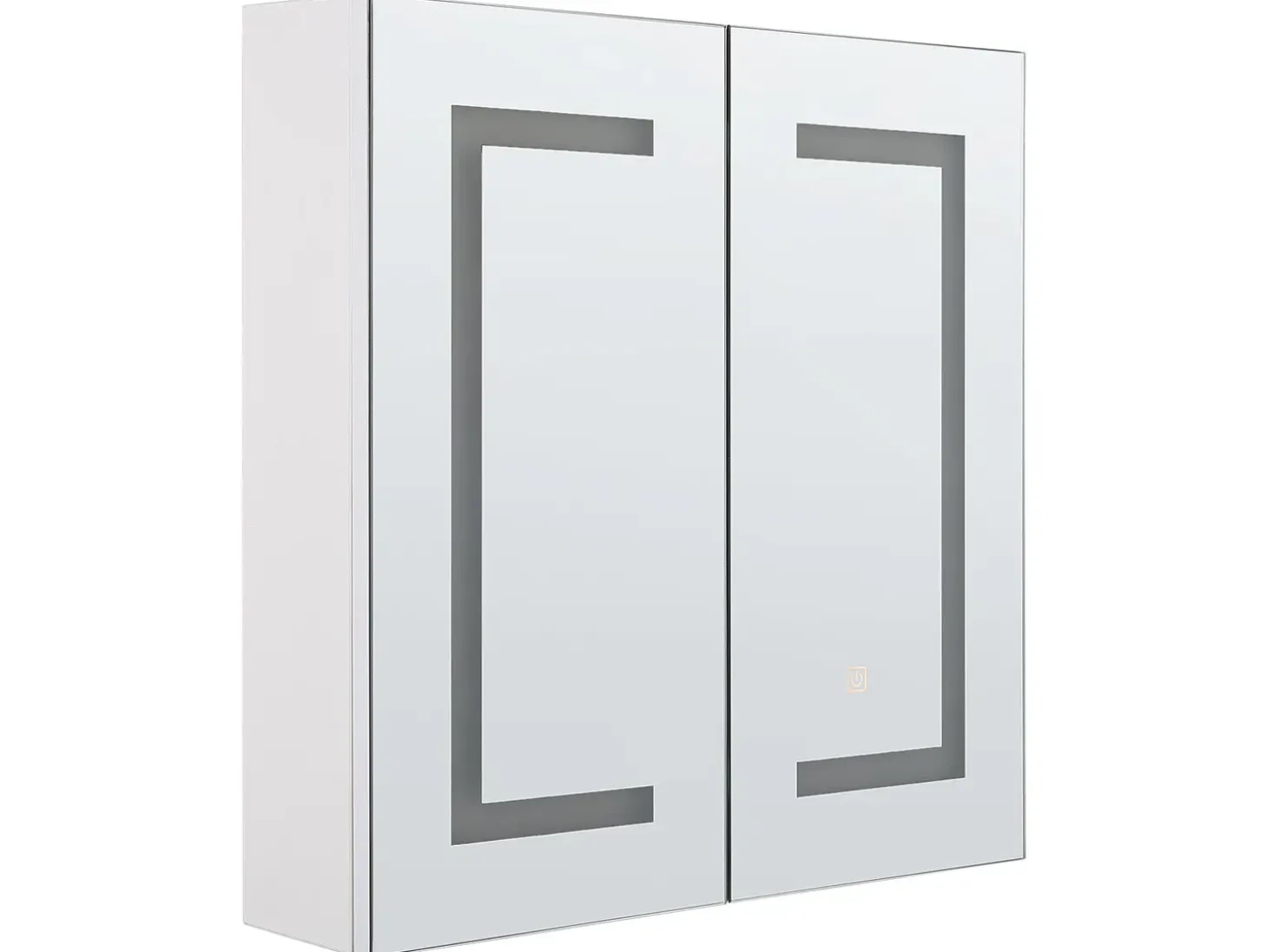 Discount Szafka łazienkowa wisząca z lustrem LED MAZARREDO 60 cm 60 cm Biały Lustrzane Szafki|Wszystko Do Przechowywania W Łazience