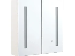 Discount Szafka łazienkowa wisząca z lustrem LED CHABUNCO 60 cm 60 cm Biały Lustrzane Szafki|Wszystko Do Przechowywania W Łazience
