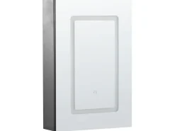 Szafka łazienkowa wisząca z lustrem LED CONDOR 40 cm 60 cm Czarny Lustrzane Szafki|Wszystko Do Przechowywania W Łazience