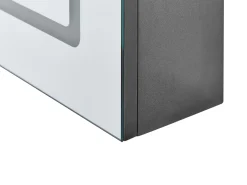 Szafka łazienkowa wisząca z lustrem LED CONDOR 40 cm 60 cm Czarny Lustrzane Szafki|Wszystko Do Przechowywania W Łazience