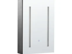 New Szafka łazienkowa wisząca z lustrem LED CAMERON 40 cm 60 cm Czarny Lustrzane Szafki|Wszystko Do Przechowywania W Łazience