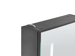New Szafka łazienkowa wisząca z lustrem LED CAMERON 40 cm 60 cm Czarny Lustrzane Szafki|Wszystko Do Przechowywania W Łazience