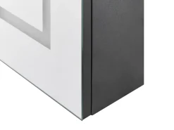 Outlet Szafka łazienkowa wisząca z lustrem LED MAZARREDO 60 cm 60 cm Czarny Lustrzane Szafki|Wszystko Do Przechowywania W Łazience