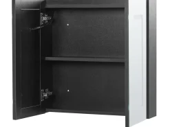 Outlet Szafka łazienkowa wisząca z lustrem LED MAZARREDO 60 cm 60 cm Czarny Lustrzane Szafki|Wszystko Do Przechowywania W Łazience