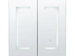 Outlet Szafka łazienkowa wisząca z lustrem LED MAZARREDO 60 cm 60 cm Czarny Lustrzane Szafki|Wszystko Do Przechowywania W Łazience