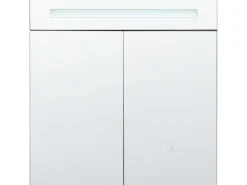Hot Szafka łazienkowa wisząca z lustrem LED JARAMILLO 60 cm 60 cm Czarny Lustrzane Szafki|Wszystko Do Przechowywania W Łazience
