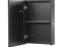 Outlet Szafka łazienkowa wisząca z lustrem LED MALASPINA 40 cm 60 cm Czarny Lustrzane Szafki|Wszystko Do Przechowywania W Łazience