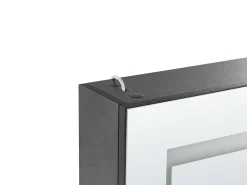 Outlet Szafka łazienkowa wisząca z lustrem LED MALASPINA 40 cm 60 cm Czarny Lustrzane Szafki|Wszystko Do Przechowywania W Łazience