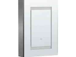 Outlet Szafka łazienkowa wisząca z lustrem LED MALASPINA 40 cm 60 cm Czarny Lustrzane Szafki|Wszystko Do Przechowywania W Łazience
