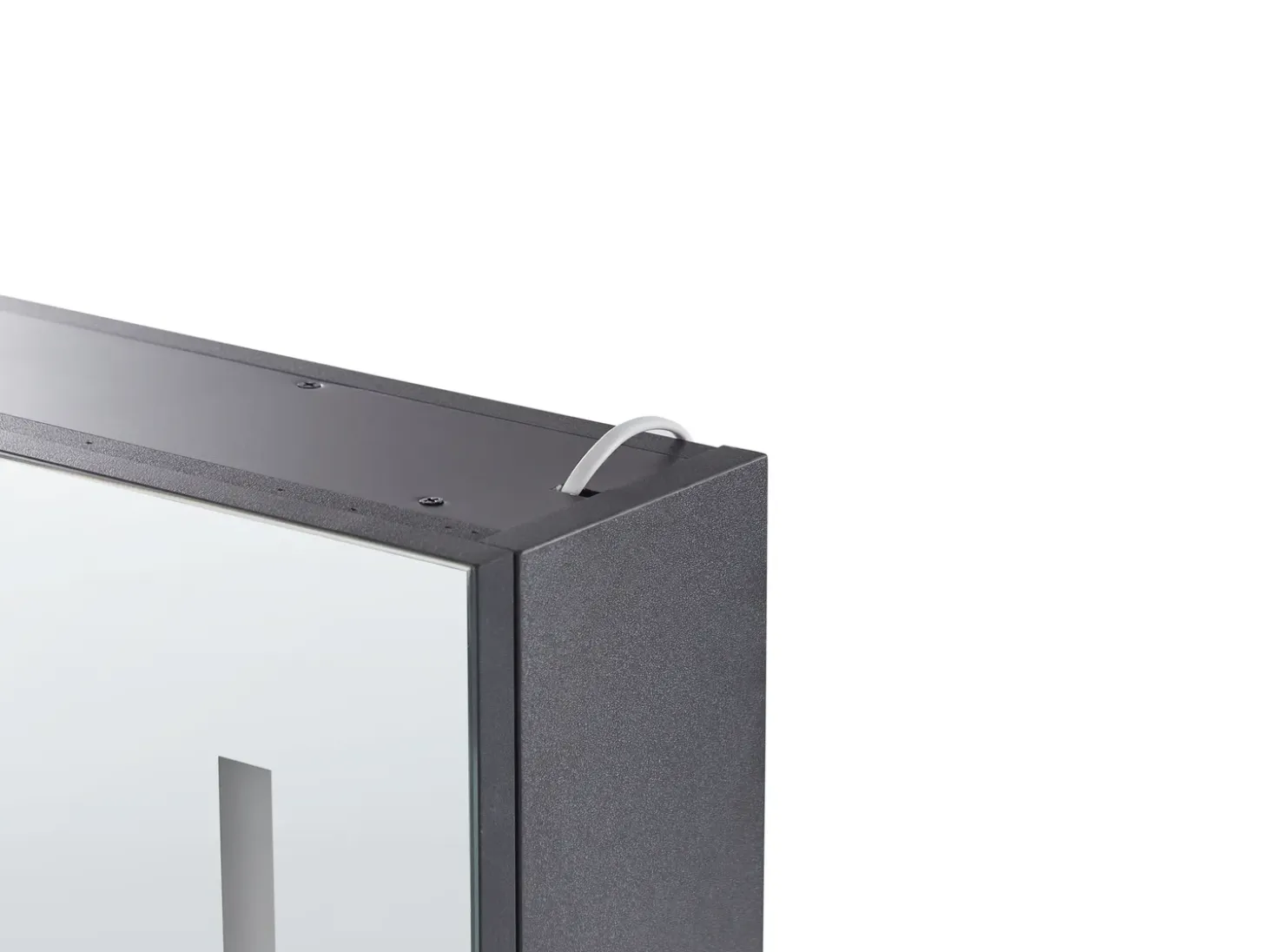 Best Szafka łazienkowa wisząca z lustrem LED CHABUNCO 60 cm 60 cm Czarny Lustrzane Szafki|Wszystko Do Przechowywania W Łazience