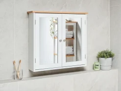 New ALAMOS 65 cm 60 cm Biały Lustrzane Szafki|Wszystko Do Przechowywania W Łazience