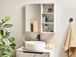 Sale Szafka łazienkowa wisząca z lustrem JOINVILLE 60 cm 54 cm marmur Lustrzane Szafki|Wszystko Do Przechowywania W Łazience