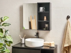Outlet Szafka łazienkowa wisząca z lustrem JOINVILLE 60 cm Lustrzane Szafki|Wszystko Do Przechowywania W Łazience