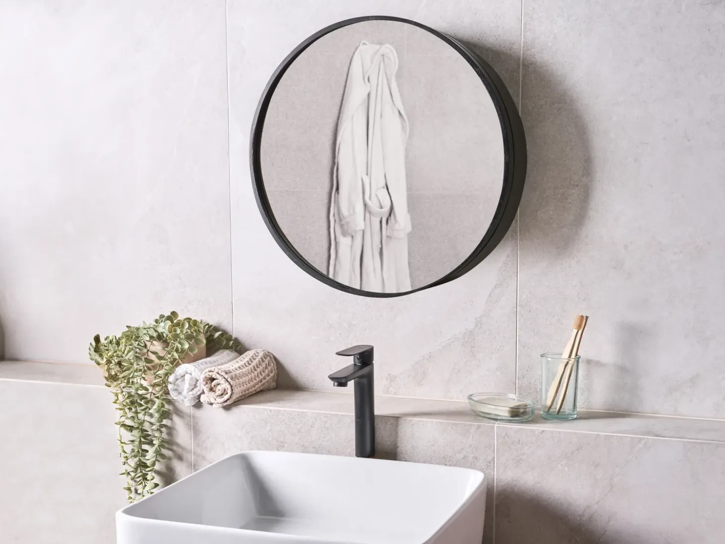Sale Szafka łazienkowa wisząca z lustrem UCAYALI 50 cm 50 cm Lustrzane Szafki|Wszystko Do Przechowywania W Łazience