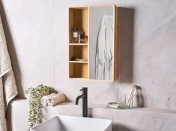 Best Szafka łazienkowa wisząca z lustrem GUATAVITA 41 cm 61 cm Jasno Lustrzane Szafki|Wszystko Do Przechowywania W Łazience