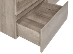 Outlet Szafka łazienkowa wisząca z podwójną umywalką VIEDMA Beżowoszary Wszystko Do Przechowywania W Łazience|Szafki Pod Umywalkę