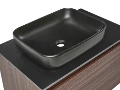Outlet Szafka łazienkowa wisząca z umywalką ARICA Ciemnobrązowy Wszystko Do Przechowywania W Łazience|Szafki Pod Umywalkę