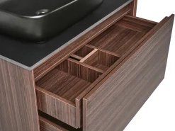 Outlet Szafka łazienkowa wisząca z umywalką ARICA Ciemnobrązowy Wszystko Do Przechowywania W Łazience|Szafki Pod Umywalkę