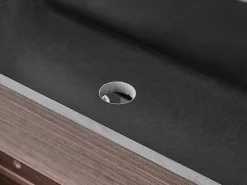 Outlet Szafka łazienkowa wisząca z umywalką ARICA Ciemnobrązowy Wszystko Do Przechowywania W Łazience|Szafki Pod Umywalkę