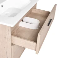 Hot Szafka łazienkowa wisząca z umywalką YELCHO Jasnobrązowy Wszystko Do Przechowywania W Łazience|Szafki Pod Umywalkę