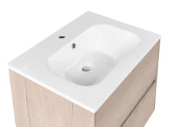 Clearance Szafka łazienkowa wisząca z umywalką VITA Jasnobrązowy Wszystko Do Przechowywania W Łazience|Szafki Pod Umywalkę