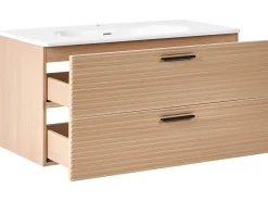 Discount Szafka łazienkowa wisząca z umywalką ARAPA Jasnobrązowy Wszystko Do Przechowywania W Łazience|Szafki Pod Umywalkę