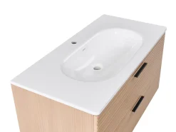 Discount Szafka łazienkowa wisząca z umywalką ARAPA Jasnobrązowy Wszystko Do Przechowywania W Łazience|Szafki Pod Umywalkę