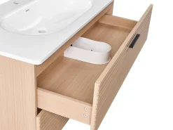 Discount Szafka łazienkowa wisząca z umywalką ARAPA Jasnobrązowy Wszystko Do Przechowywania W Łazience|Szafki Pod Umywalkę