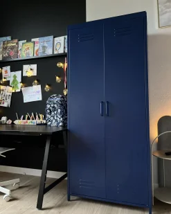 Clearance Szafka biurowa VARNA Metal Granatowy Szafy|Wszystko Do Przechowywania