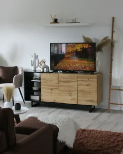 Szafka 2-drzwiowa FIORA Brązowy/ czarny Szafki I Komody|Szafki I Komody
