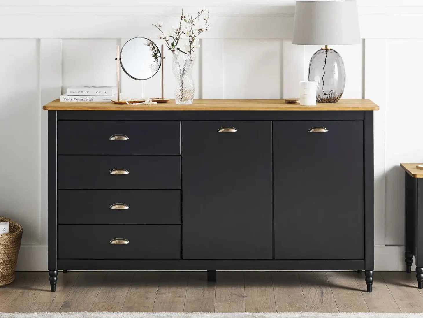 Outlet SHILLINGTON Drewno sosnowe Czarny Szafki I Komody|Szafki I Komody