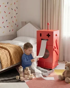 Best Szafka EDGAR 89 cm Czerwony z kółkami Dzieci Biblioteczki I Regały|Przechowywanie Dla Dzieci