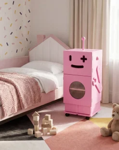 Outlet Szafka EDGAR 89 cm Różowy z kółkami Dzieci Biblioteczki I Regały|Przechowywanie Dla Dzieci