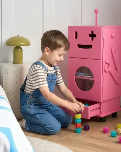 Outlet Szafka EDGAR 89 cm Różowy z kółkami Dzieci Biblioteczki I Regały|Przechowywanie Dla Dzieci
