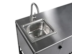Szafka kuchenna ogrodowa ze zlewem MAENZA Czarny Metal
