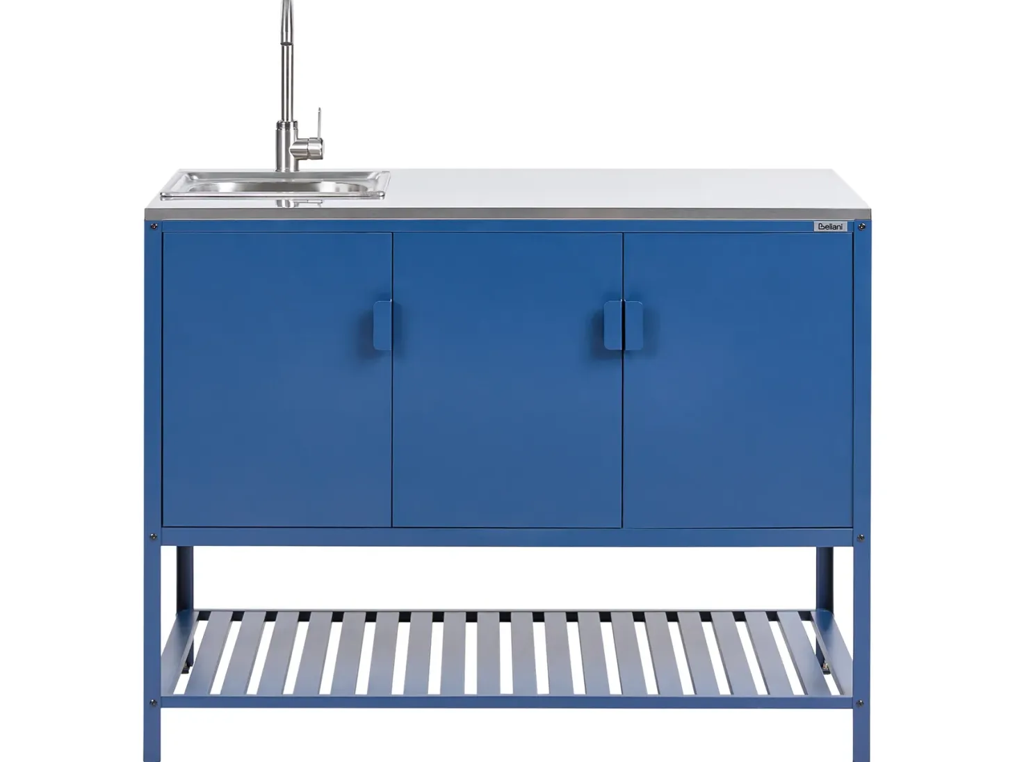 Szafka kuchenna ogrodowa ze zlewem MAENZA Niebieski Metal