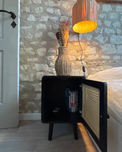 Outlet Szafka nocna LEFROY Czarny Wszystkie Stoły|Wszystkie Stoły