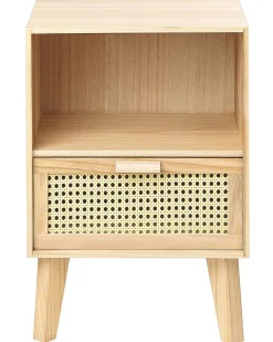 Clearance Szafka nocna 1 szuflada SENEY Drewno paulownia Jasno Wszystkie Stoły|Wszystkie Stoły