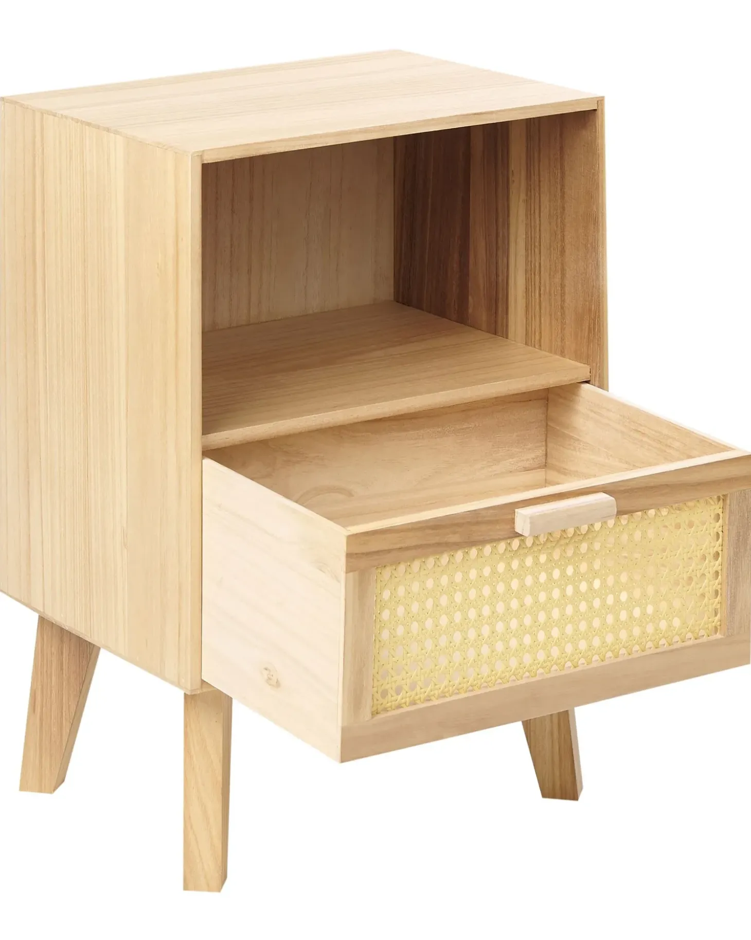Clearance Szafka nocna 1 szuflada SENEY Drewno paulownia Jasno Wszystkie Stoły|Wszystkie Stoły