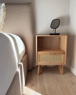 Clearance Szafka nocna 1 szuflada SENEY Drewno paulownia Jasno Wszystkie Stoły|Wszystkie Stoły