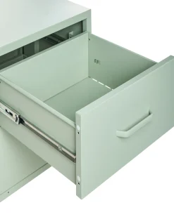 Discount Szafka nocna 2 szuflady MALAVI Metal Miętowy Wszystkie Stoły|Wszystko Do Przechowywania