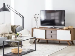Clearance Szafka RTV ACTON Brązowy/ biały Szafki Rtv|Wszystko Do Przechowywania