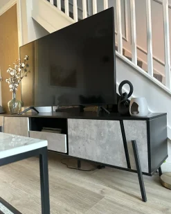 Online BLACKPOOL Szary efekt betonu Szafki Rtv|Wszystko Do Przechowywania