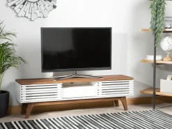 Hot Szafka RTV DETROIT Brązowy/ biały Szafki Rtv|Wszystko Do Przechowywania