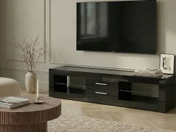 Discount Szafka RTV ESQUIMALT Czarny Szafki Rtv|Wszystko Do Przechowywania