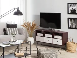 Discount Szafka RTV FOSTON Brązowy/ biały Szafki Rtv|Wszystko Do Przechowywania